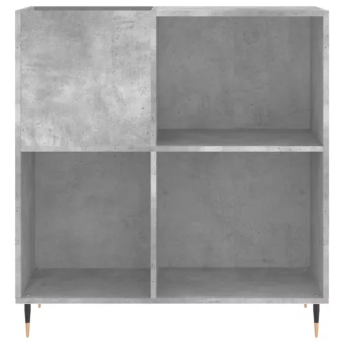 Betonszürke szerelt fa hanglemezszekrény 84,5 x 38 x 89 cm