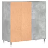 Betonszürke szerelt fa hanglemezszekrény 84,5 x 38 x 89 cm