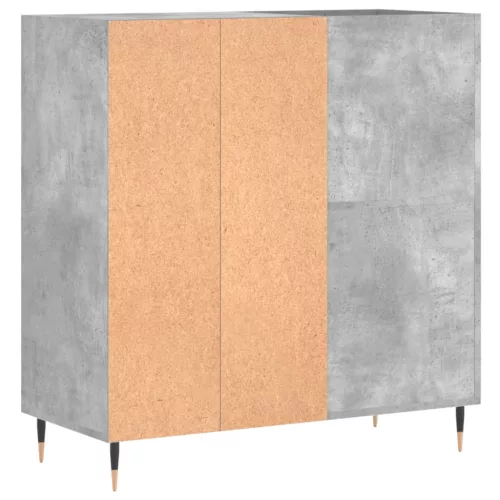 Betonszürke szerelt fa hanglemezszekrény 84,5 x 38 x 89 cm