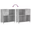 Betonszürke szerelt fa hanglemezszekrény 84,5 x 38 x 89 cm