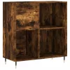 Füstös tölgy színű szerelt fa hanglemezszekrény 84,5x38x89 cm