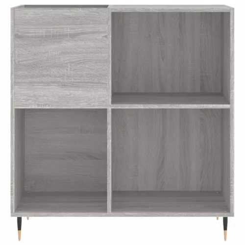 Szürke sonoma színű szerelt fa hanglemezszekrény 84,5x38x89 cm