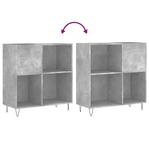 Betonszürke szerelt fa hanglemezszekrény 84,5 x 38 x 89 cm