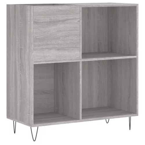 Szürke sonoma színű szerelt fa hanglemezszekrény 84,5x38x89 cm