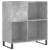 Betonszürke szerelt fa hanglemezszekrény 84,5 x 38 x 89 cm
