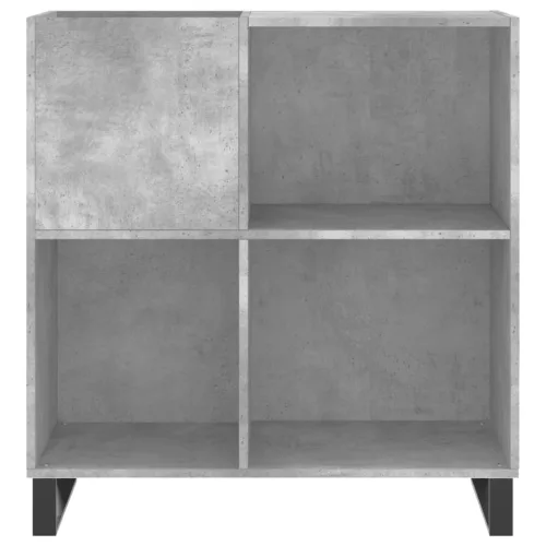 Betonszürke szerelt fa hanglemezszekrény 84,5 x 38 x 89 cm
