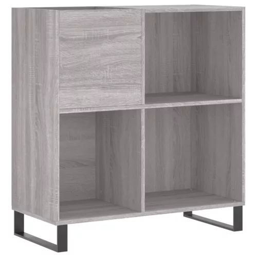 Szürke sonoma színű szerelt fa hanglemezszekrény 84,5x38x89 cm