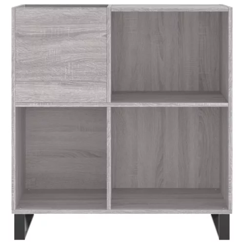 Szürke sonoma színű szerelt fa hanglemezszekrény 84,5x38x89 cm