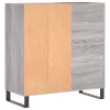 Szürke sonoma színű szerelt fa hanglemezszekrény 84,5x38x89 cm
