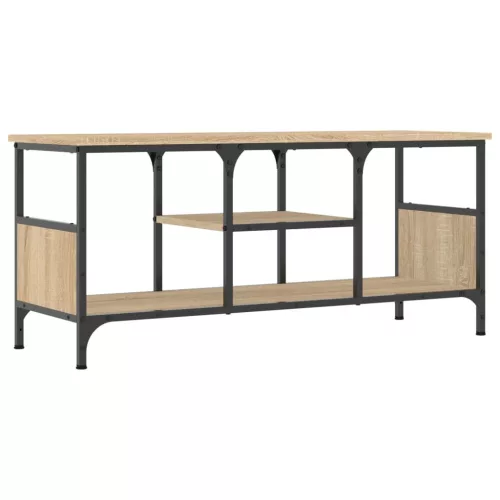 Sonoma tölgy színű szerelt fa és vas TV-szekrény 100x35x45 cm
