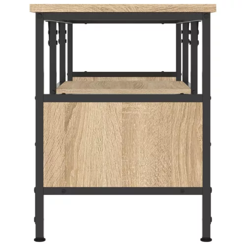 Sonoma tölgy színű szerelt fa és vas TV-szekrény 100x35x45 cm