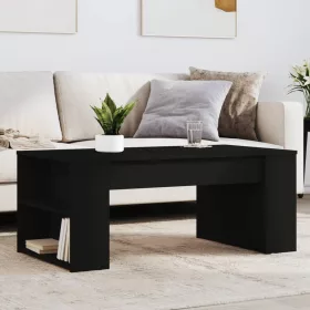 Fekete szerelt fa dohányzóasztal 102 x 55 x 42 cm
