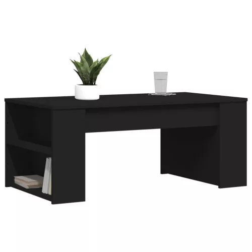 Fekete szerelt fa dohányzóasztal 102 x 55 x 42 cm