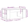 Betonszürke szerelt fa dohányzóasztal 102 x 55 x 42 cm
