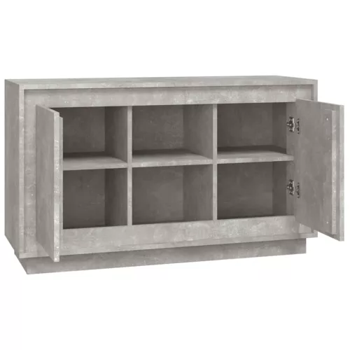 Betonszürke szerelt fa tálalószekrény 102x35x60 cm