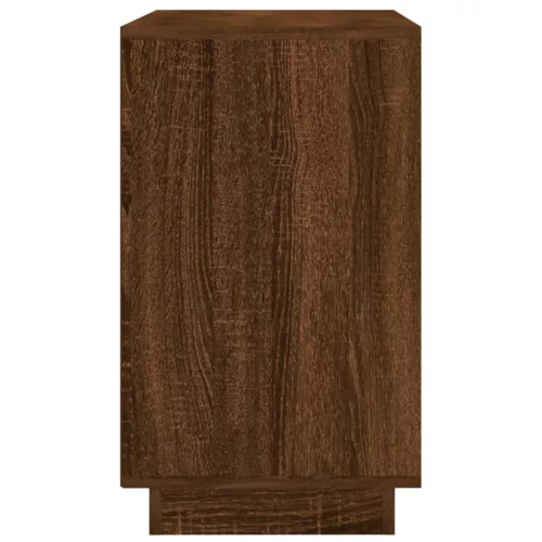 Barna tölgyszínű szerelt fa tálalószekrény 102 x 35 x 60 cm