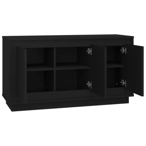 Fekete szerelt fa tálalószekrény 102x35x55 cm