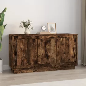   Füstös tölgy színű szerelt fa tálalószekrény 102x35x55 cm