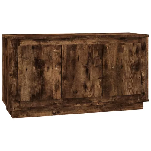 Füstös tölgy színű szerelt fa tálalószekrény 102x35x55 cm