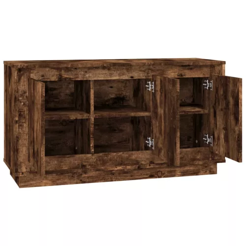 Füstös tölgy színű szerelt fa tálalószekrény 102x35x55 cm