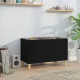 Fekete szerelt fa hanglemezszekrény 74,5x38x48 cm
