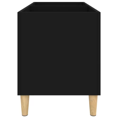Fekete szerelt fa hanglemezszekrény 74,5x38x48 cm