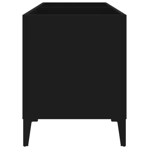 Fekete szerelt fa hanglemezszekrény 74,5x38x48 cm