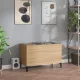 Sonoma tölgy színű szerelt fa hanglemezszekrény 74,5x38x48 cm