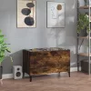 Füstös tölgy színű szerelt fa hanglemezszekrény 74,5x38x48 cm