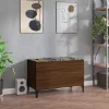 Barna tölgyszínű szerelt fa hanglemezszekrény 74,5x38x48 cm