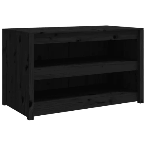 Fekete tömör fenyőfa kültéri konyhaszekrény 106x55x64 cm
