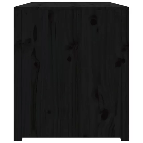 Fekete tömör fenyőfa kültéri konyhaszekrény 106x55x64 cm