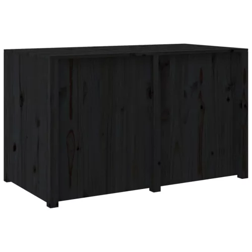 Fekete tömör fenyőfa kültéri konyhaszekrény 106x55x64 cm
