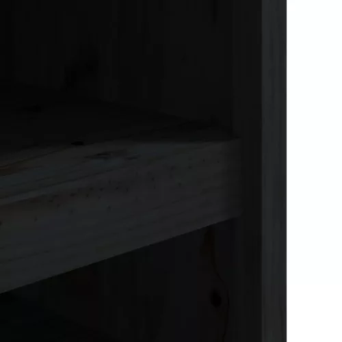 Fekete tömör fenyőfa kültéri konyhaszekrény 106x55x64 cm