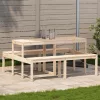 Tömör fenyőfa piknik asztal 160x134x75 cm