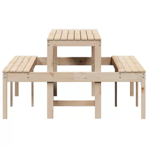Tömör fenyőfa piknik asztal 160x134x75 cm