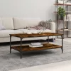 Füstös tölgy színű szerelt fa dohányzóasztal 100x55x40 cm