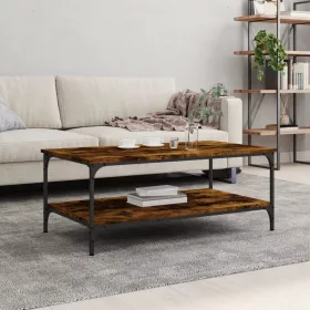   Füstös tölgy színű szerelt fa dohányzóasztal 100x55x40 cm