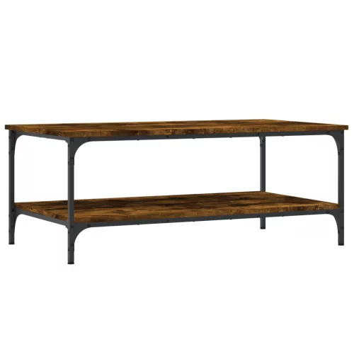 Füstös tölgy színű szerelt fa dohányzóasztal 100x55x40 cm