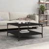 Fekete szerelt fa dohányzóasztal 80x80x40 cm