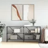 Szürke sonoma szerelt fa és vas konzolasztal 160x30x75 cm