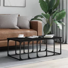 Fekete szerelt fa dohányzóasztal 100 x 50 x 35,5 cm