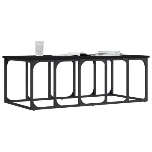 Fekete szerelt fa dohányzóasztal 100 x 50 x 35,5 cm
