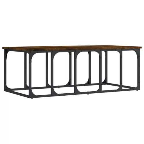 Füstös tölgy színű szerelt fa dohányzóasztal 100x50x35,5 cm