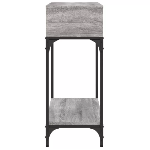 Szürke sonoma színű szerelt fa konzolasztal 100 x 30,5 x 75 cm