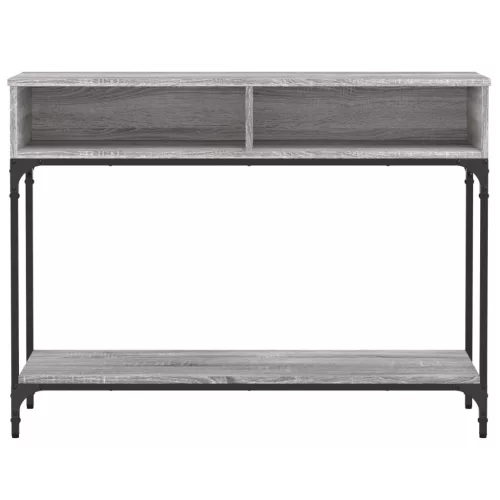 Szürke sonoma színű szerelt fa konzolasztal 100 x 30,5 x 75 cm