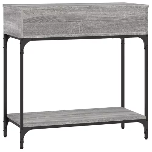 Szürke sonoma színű szerelt fa konzolasztal 75 x 34,5 x 75 cm