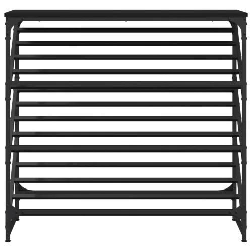 Fekete szerelt fa cipőtartó 90x30x85 cm