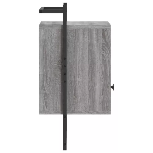 2 db szürke sonoma szerelt fa fali éjjeliszekrény 40x30x61 cm