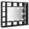 Fekete LED-es tükrös szekrény 91x15x76,5 cm